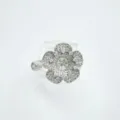 Silver-plated flower zircon ring, versatile sparkly crystal floral variant accessory. - Flower Style (Empty Setting) / Silver
