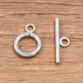 Stainless steel round OT clasp for DIY handmade necklace bracelet jewelry making accessories - 2*21mm T-Buckle With 2*12mm O-Buckle / Steel