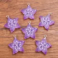 Lila Sternfrucht Harz Charms Anhänger für DIY Schmuck Herstellung Handy Tasche Zubehör. - 1 Stück (2.4g) / Lila