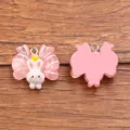DIY Harz süße Kaninchen Schleife Anhänger transparente tierische Schmuckzubehör für Handytasche. - Stil 2 Kaninchen Anhänger (23E20/24) / 1 Stück (22x23mm)