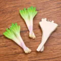Resin green onion charm DIY vegetable pendant for jewelry making craft supplies 3pcs - Green Onion / 1 Piece (26x48mm)