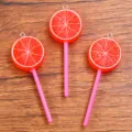 DIY Resin Orange Lollipop Pendant 25x71mm Fruit Shape Jewelry DIY Craft Accessory - 1 Piece / Orange