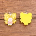 DIY Harz Kaninchen Schleife Anhänger gelb transparent Handy Tasche Zubehör süßes Modell - Stil 3 Kaninchen Anhänger (23E20/24) / 1 Stück (21x25mm)