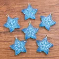 Blau Sternfrucht Harz Anhänger DIY Schmuck Zubehör für Handyhülle 27x29mm Stück - 1 Stück (2.4g) / Blau