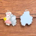 DIY Harz Hase Anhänger süße Cartoon Tier Charme Anhänger für Handyhülle Schmuckherstellung - Stil 5 Kaninchen Anhänger (23E20/24)