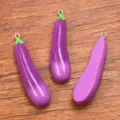 Resin eggplant charm pendant DIY cute vegetable accessories for jewelry making craft crafting 3pcs - Eggplant / 1 Piece (13x56mm)