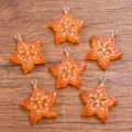 Harz Sternfrucht Anhänger DIY Zubehör leuchtende Frucht Charm für Tasche Schmuck Dekoration - 1 Stück (2.4g) / Orange