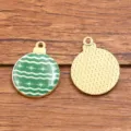 Christmas bauble charm alloy pendant green enamel snowflake DIY jewelry making accessories - Snowflake Style (5)