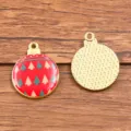 Christmas tree alloy pendant DIY jewelry charm gold plated enamel hanging accessories - Christmas Tree Style (11)