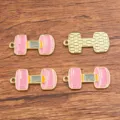 DIY legering dumbbell bedels sieraden maken accessoires roze oliedruppel hangers handwerk - Nr. 1 - Halter / 1 Stuk Verpakking (11x24mm) / Roze