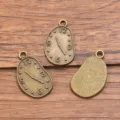 Antike Bronze schmelzende Uhr Anhänger Legierung DIY Steampunk Schmuck Zubehör Accessoires - Nr. 2 Wecker Stil / 1 Stück (13x22mm)