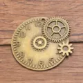 Steampunk Zahnrad Uhr Legierung Anhänger Antike Bronze DIY Schmuck Zubehör Charm Basteln. - Nr. 4 Wecker Stil / 1 Stück/Packung (43x49mm)