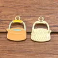 breloque bouilloire émail alliage KC doré accessoires de fabrication de bijoux DIY - Style 1 Forme de Théière (25F6) / 17x22mm (1 Pièce)