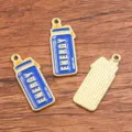 DIY legering sport waterfles bedel hanger, goud emaille fitness thema sieraden maken. - Nr. 3 - Sportfles / 1 Stuk (11x28mm) / Blauw