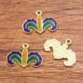 Κρεμαστό από κράμα Mardi Gras αξεσουάρ κοσμημάτων DIY KC χρυσό γκλίτερ μάσκα charms - 1 Τεμάχιο (16x23mm)