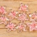 Jolis pendentifs étoiles en résine rose pour bijoux DIY colliers et bracelets faits à la main. - Rose