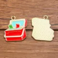 Pendentif Glacière Émaillé Alliage DIY Accessoire Bijou Série Aventure en Plein Air - Style 24 Forme de Seau à Glace (25F6) / 25X26mm (1 Pièce)