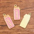 DIY Legering Geëmailleerd Sport Waterfles Hanger KC Goud Charm Sieraden Accessoires - Nr. 3 - Sportfles / 1 Stuk (11x28mm) / Roze