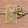 Antike Bronze Legierung Steampunk Uhr Vogel Zahnrad Anhänger DIY Schmuck Zubehör Charm. - Nr. 6 Wecker Stil / 1 Stück (38x40mm) / Antike Bronze