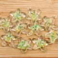 Pendeloques étoiles en résine transparente avec paillettes vertes, jolis visages pour bijoux DIY. - Vert