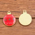 DIY alloy Christmas ornament pendant, KC gold drip oil enamel reindeer snowflake charm jewelry. - Red Reindeer Style (18)