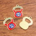 Kettlebell legering charms KC goud emaille sieraden hangers fitness sport accessoires - Nr. 5 - Kettlebell / 1 stuk (19x26mm) / Rood