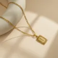 Collar con colgante de letra I inicial de acero inoxidable dorado para hombre joyería hip hop - Letra-I / Dorado