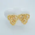 Französische goldene florale filigrane Ohrstecker DIY Schmuckkomponenten mit Zirkonia - Ohrstecker / Leere Fassung / Gold