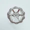 Silber Zirkonia Spitze Blume Anhänger Rohling Fassung DIY Perle Schmuck Zubehör Halterung - Ring Basis Nur / Silber
