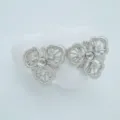 Vintage silberne Blumen Schmuckkomponenten DIY Zubehör für elegante Ohrringe und Ketten. - Ohrstecker / Leere Fassung / Silber