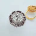 Exquisite filigree ring blank setting with sparkling cubic zirconia for 8mm pearl diy jewelry. - Silver Lace Ring Empty Base