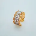 18K Gold Plated CZ Openwork Ring Blank Luxury Jewelry Mounting Fitting for 8mm Pearl - Lace Edge Ring Empty Base