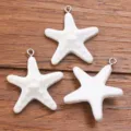 Ciondolo stella marina in resina bianca DIY accessorio per telefono borsa creazione - 1 Pezzo/Confezione / Bianco