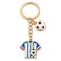 Portachiavi da calcio in metallo con ciondolo maglia e pallone, regalo per tifosi. - Stile Maglia da Calcio / 26x28mm / Oro
