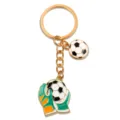 Portachiavi calcio smalto metallo sport tifoso regalo ciondolo souvenir accessorio - Forma Guanti da Portiere / 22x27mm / Oro