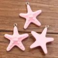Ciondoli Stella Marina in Resina Rosa DIY Portafortuna Carini per Accessori Borsa - 1 Pezzo/Confezione / Rosa
