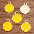 Yellow enamel basketball metal charms alloy pendants for DIY handmade jewelry accessories - Small (1.1g) / 17x21mm / Yellow