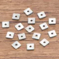 Stainless steel square spacer beads flat metal washers for DIY handmade bracelet jewelry - 4mm (1 Piece) / Steel