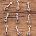 Pendentifs breloques plume en alliage de metal argente accessoires de bijoux DIY 9pcs - Style Plume