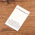 Pocket Hug token card romantic gift love keepsake present greeting card 55x84mm item - White