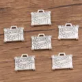 Breloques valise voyage argent metal accessoires fabrication bijoux DIY gros vintage pendentifs - Style Valise