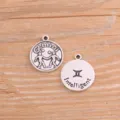 Pendentifs zodiaque Gémeaux en alliage vintage accessoires bijoux DIY pour bracelet - Argent Antique - Gémeaux