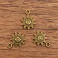 DIY Legierung Schmuck Zubehör Steampunk Zahnrad Anhänger doppelseitige Sonnen-Anhänger 12x17mm - Antikbronze 1g