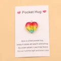 Pocket Hug Resin Heart Token Gift Cute Colorful Love Keepsake Christmas Present Card - 1 Piece / Type 2 (Pink Glitter)