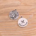 Retro argent alliage Sagittaire signe astrologique pendentif charm DIY bijou accessoire - Argent Antique - Sagittaire