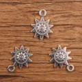 Silberfarbener Legierung Sonne Zahnrad Anhänger DIY Schmuckherstellung Zubehör Variante - Altsilber 1g
