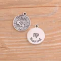 DIY vintage alliage zodiaque Virgo charms pendentifs pour bracelet collier bijoux accessoires. - Argent Antique - Vierge
