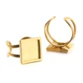 Edelstahl Quadratischer Rohling Ring Basis Verstellbar DIY Schmuck Cabochon Fassung Gold - 10mm / Gold