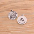 Pendentif charme en métal argenté vintage zodiaque Cancer pour bracelet collier DIY bijoux - Argent Antique - Cancer
