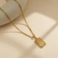 Collar Con Colgante De Letra L Inicial Acero Inoxidable Dorado Cadena Figaro Hombre - Letra-L / Dorado